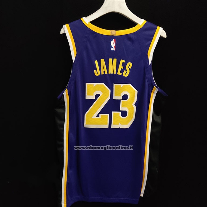 Maglia Los Angeles Lakers LeBron James #23 Statement Autentico Viola